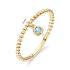 Jackie Ring,14krt.goud met met London Blue Topaas "Dangling" - 23178