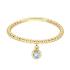 Jackie Ring,14krt.goud met met London Blue Topaas "Dangling" - 23178