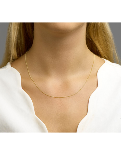 HC collier, 14krt.goud gourmet 1mm. (lengte: 50cm.) - 23196
