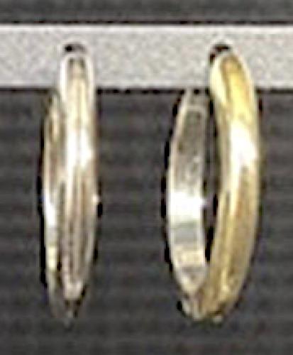 Oorringen, zilver bicolour (2,5x15mm.) - 23209