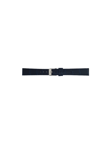 Vlakke of dunne alligatorafdruk, kalfsleer horlogeband. Blauw - 23253