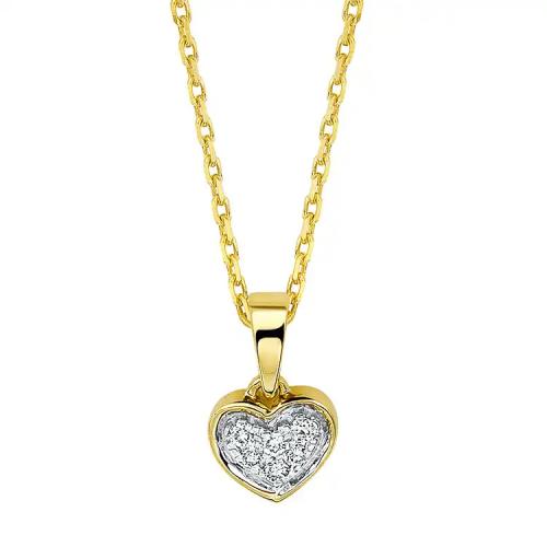 HC Hanger, 14krt.goud hart met diamant totaal 0,05ct. (7mm.) exclusief collier - 23265