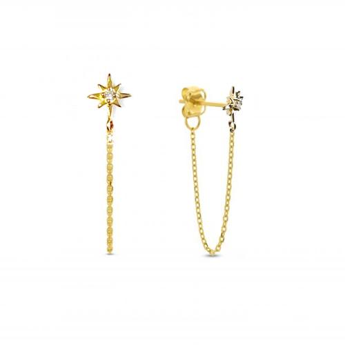 Oorknoppen, 14krt.goud met zirkonia - 23268