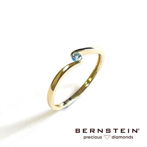 Bernstein Ring, 14krt.goud met topaas - 23272