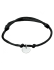 HC Armband, zwart satijn met zilver rondje (lengte: verstelbaar 13-26cm.) - 23276