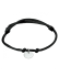 Armband, zwart satijn met zilver rondje (lengte: verstelbaar 13-26cm.) - 23276