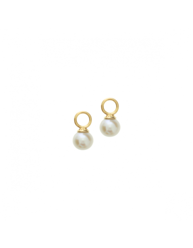 Oorbedels, 14krt.Goud met zoetwaterparel (6mm.) - 23277