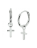 HC Oorringen, zilver gerhodineerd met kruisje (12mm.) - 23323