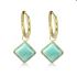 My Bendel Oorringen, edelstaal verguld met Amazonite (16x2mm.) - 23330