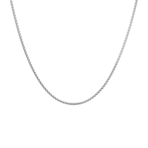 Collier, zilver gerhodineerd venetiaans bol 1,2mm. (lengte: 50cm.) - 23335