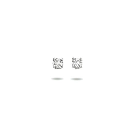 Oorknoppen, 14krt.witgoud met zirkonia (2,5mm.) - 23344