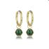 My Bendel Oorringen, edelstaal verguld met Malachite model Zeshoek (12x2mm.) - 23361