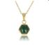 My Bendel Collier met hanger, edelstaal verguld met Malachite (lengte: 42-47cm.) - 23362