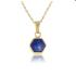 My Bendel Collier met hanger, edelstaal verguld met Lapis Lazuli  (lengte: 42-47cm.) - 23364