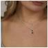 My Bendel Collier met hanger, edelstaal met Lapis Lazuli  (lengte: 42-47cm.) - 23377