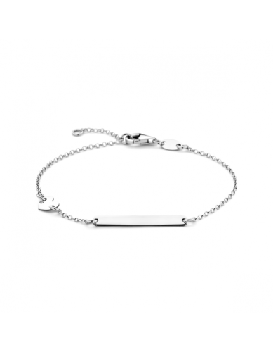 HC Graveerarmband, zilver gerhodineerd met hart (16-18 cm.) - 23392