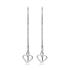 HC Oorhangers, zilver doortreksysteem met hart (9cm.) - 23424