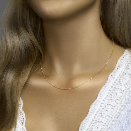 Collier, zilver verguld gourmette (41-45cm.) - 23426