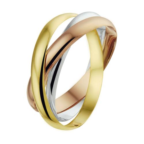 HC Ring, 14krt. tricolour goud (maat 17,5) - 23427