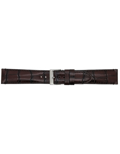 Horlogeband 18mm Bruin Krokodillenprint - 23433