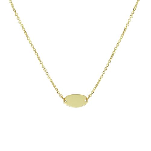 Collier, 14krt.goud met ovaal plaatje (lengte: 43-45cm.) - 23576