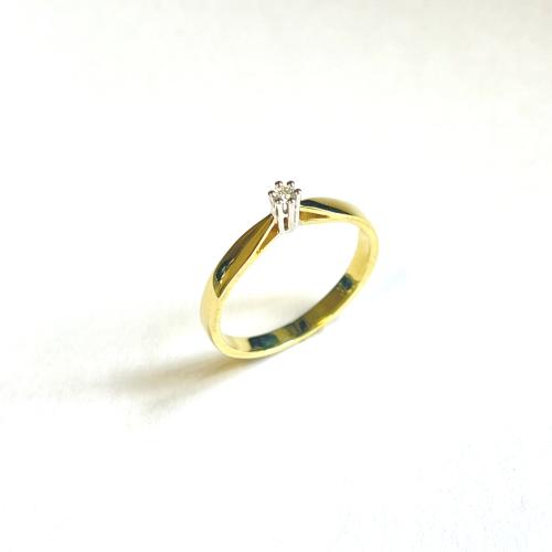 Eclat Ring, 14krt.goud met 0.03ct. diamant (maat 17,5) - 23619