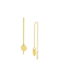 Oorhangers, zilver verguld doortreksysteem met rondje (8cm.) - 23650
