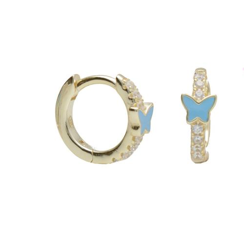 BY NIKKI Oorringen, zilver verguld met zirkonia (diameter: 10mm.) - 23664