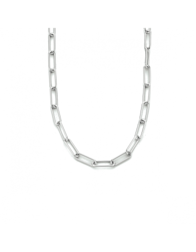 HC Collier, zilver gerhodineerd paperclip  45 cm - 23701