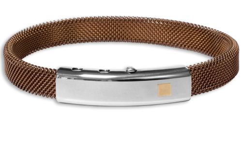 Borsari Gioielli heren armband, BR-COS07G Bruin - 23714