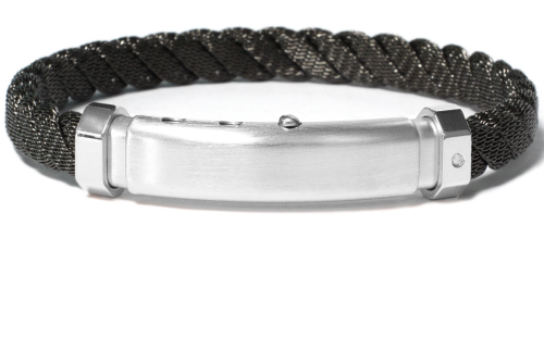 Borsari Gioielli heren armband, BR-CORDA61 Zwart - 23717