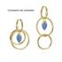 Jorge Revilla Oorhangers, zilver verguld met Iolite Pendulum Collection (lengte: 54mm.) - 23767