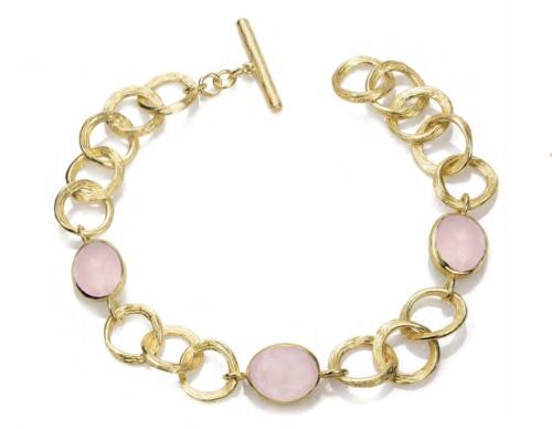 Jorge Revilla Armband, zilver verguld met Rose Quartz Shade Collection (lengte: mm.) - 23771