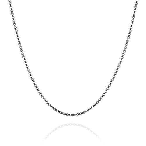 Jorge Revilla Collier, zilver/black ruthenium jasseron (lengte: 45cm.) - 23782