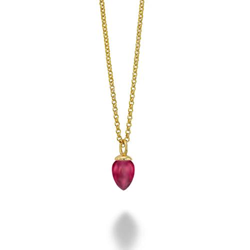 Jorge Revilla Hanger, zilver verguld met Robijn Pendulum Collection excl.collier (lengte: 14mm.) - 23792