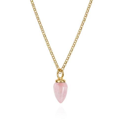 Jorge Revilla Hanger, zilver verguld met Rose Quartz Pendulum Collection excl.collier (lengte: 14mm.) - 23793
