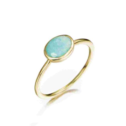 Jorge Revilla Ring, zilver verguld met Amazonite Shade Collection (maat: 18) - 23795