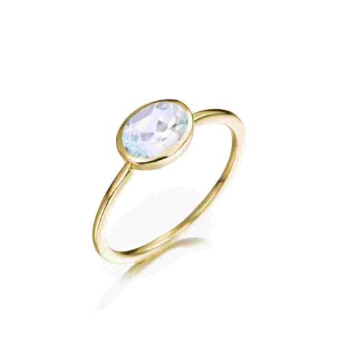 Jorge Revilla Ring, zilver verguld met Blue Topaz Shade Collection (maat: 18,75) - 23796