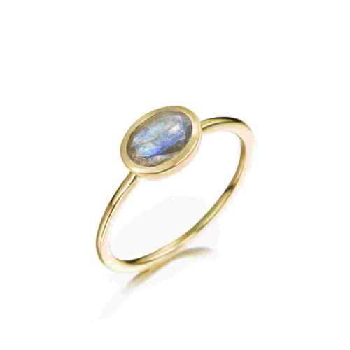 Jorge Revilla Ring, zilver verguld met Labradorite Shade Collection (maat: 18,75) - 23797