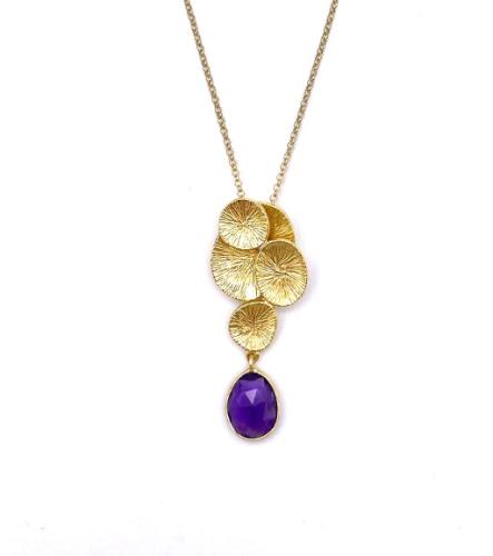 Jorge Revilla Hanger, zilver verguld met Amethist Lily Collection (lengte: 42mm.) - 23799