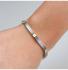Boccia Armband, model  0329-04 titanium/bicolour breedte schakel 4,5mm.(20cm.) - 23802