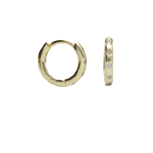 BY NIKKI Oorringen, zilver verguld met zirkonia (diameter: 9mm.) - 23806