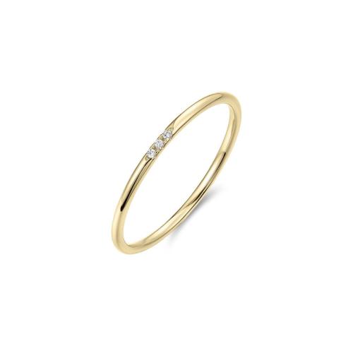 RIng, 14krt.goud met diamant totaal 0,02ct. (maat 54) - 23815