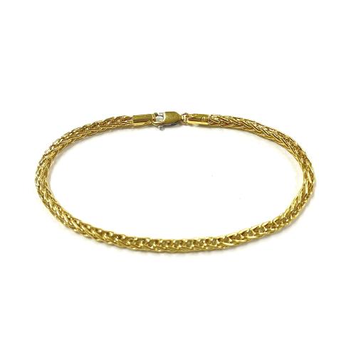Fjory Armband, 14krt.goud met massief zilveren kern spiga 3mm. (lente:19cm.) - 23828