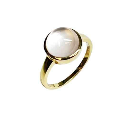 Ring, 14krt.goud met Rozenkwarts (maat 58) - 23832