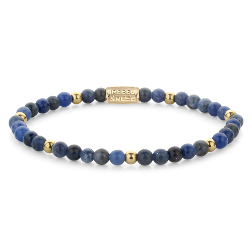 Rebel and Rose Armband Midnight Blue - 18 ct yellow gold ionplated 4mm (16,5cm) - 23866