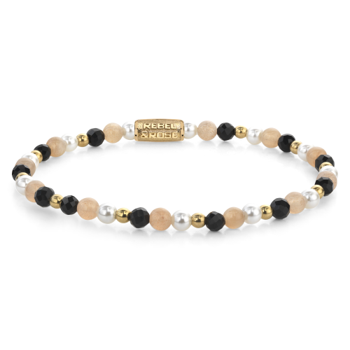 Rebel and Rose Armband Black Glam Rocks Party 4mm (16,5cm) - 23874
