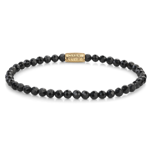 Rebel and Rose Armband Black Glam Rocks Gold 4mm (16,5cm) - 23875