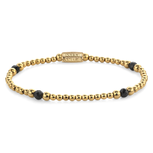 Rebel and Rose Armband Touch of Black Glam Rocks 4mm (16,5cm) - 23876