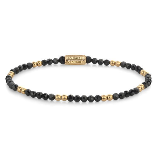 Rebel and Rose Armband Black & Gold Glam Rocks 3mm (16,5cm) - 23877